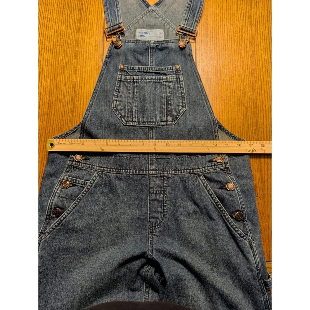 Vintage Old Navy 90s Y2K Blue Denim Overalls Bibs Size Small Jean Carpenter Bib